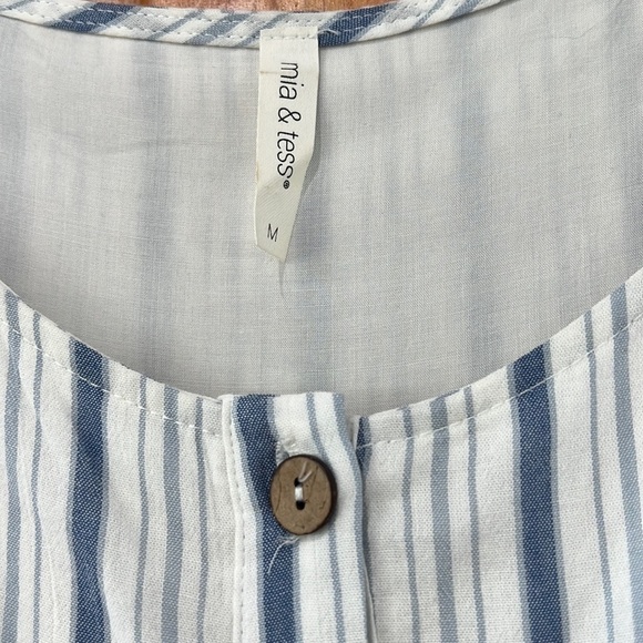 MIA & Tess Blue and White Striped Sleeveless Dress - Picture 3 of 4